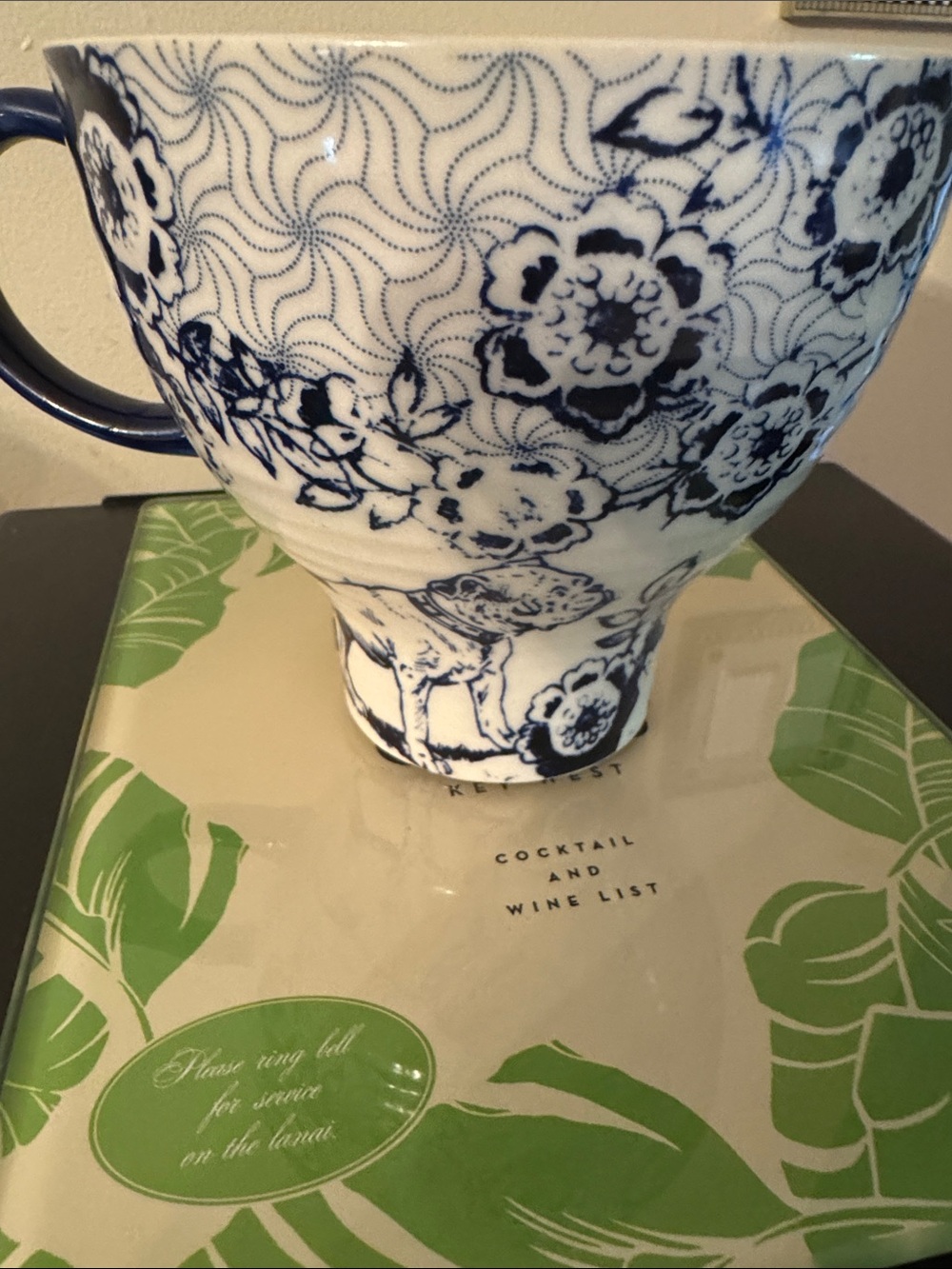 Anthropologie dog floral mug large NWOT